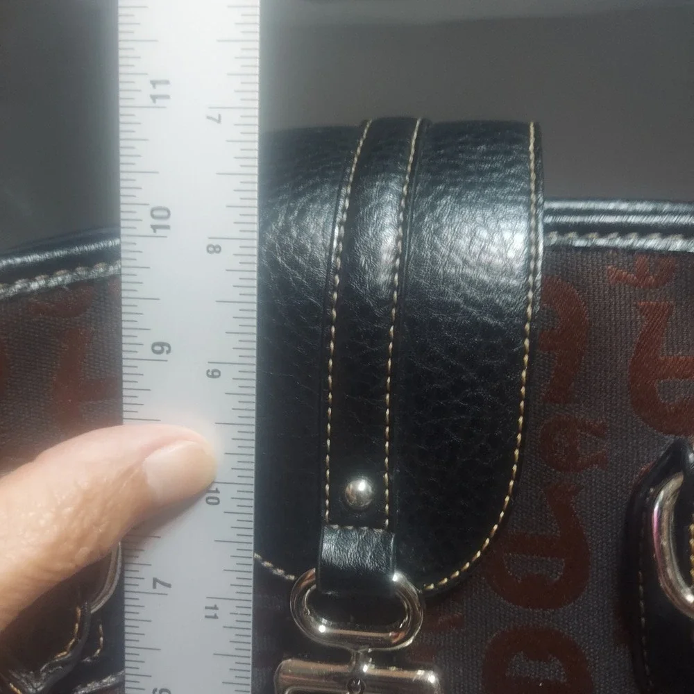 Etienne Aigner Satchel Handbag‎ Purse Brown Monogram Logo Designer Tote Bag